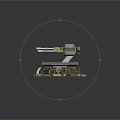 Turret Turntable Railgun Sci-fi Tower Defense Game Tower Defense Sci-fi Turret Game Turret Game Battery 3d model