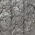 Textured Stone Background Wall With Three Panel Design And Natural Crack Patterns