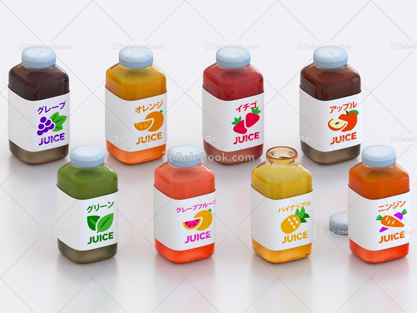 juice orange juice drink 3d model