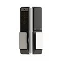 Smart Door Lock With Digital Keypad Fingerprint Scanner Black And Silver Finish