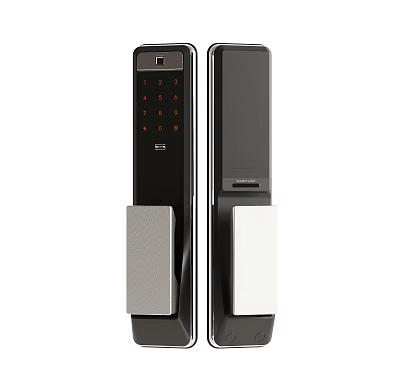 Smart Door Lock With Digital Keypad Fingerprint Scanner Black And Silver Finish 3d model