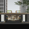 Exquisite curve living room display center aesthetics 3d model