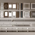 Various Air Conditioner Vents With Different Styles For Home Interior Design 3d model