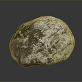 Natural Rock With Rough White And Dark Textured Surface On Dark Background Showing Reflection 3d model