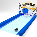 Interactive Zone For Rolling Bowling With Lane Ball And Pins Setup 3d model