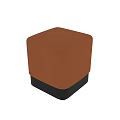 Orange Square Sofa Stool With Black Base Modern Stylish Home Decor Piece