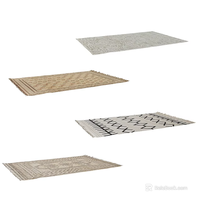 Square Rugs With Various Patterns And Modern Designs For Stylish Home Decor 3d model