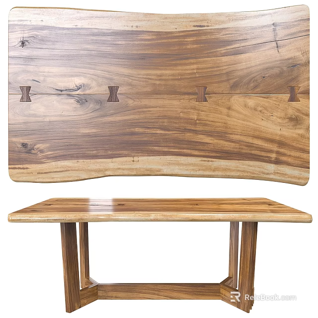 Natural Solid Wood Hook Board and Table with Functional Design for Home Decor 3d model 