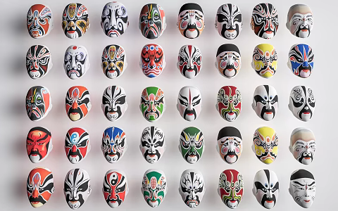 Chinese-style Facebook Pendant Display Accessories Face-changing Facebook 3d model