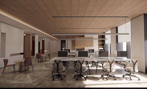 modern public office area office 3d model