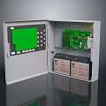 Computer Equipment Enclosure Open With Green Circuit Board And Internal Batteries 3d model