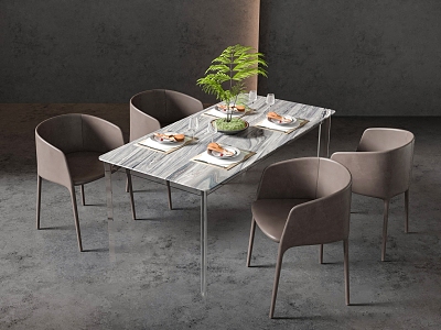 Round Dining Table and Chair model