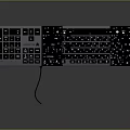 Wired Computer Keyboard With Black And Gray Key Layout For Desktop Use