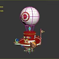 Target Logo Hot Air Balloon With Red Base Small Flag And Clock Structure