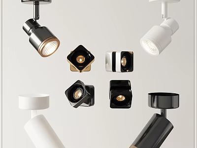 Downlights and Spotlights Various Modern Black and White Styles for Home Lighting Fixtures 3d model
