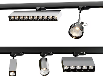 Modern Track Mounted Downlights and Spotlights with Various Designs for Home Use 3d model