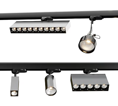 Modern Track Mounted Downlights and Spotlights with Various Designs for Home Use 3d model