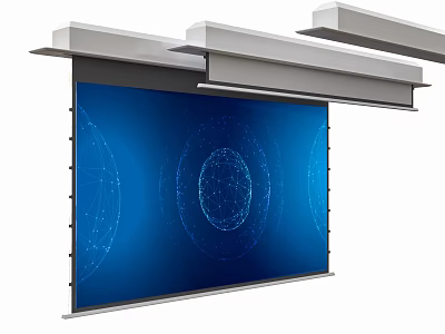 Advanced Projection Monitoring System With Large Digital Screen And Data Network 3d model