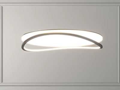 Modern Minimalist Ceiling Mounted Chandelier With Elegant Curved Lines And Bright LED Light 3d model