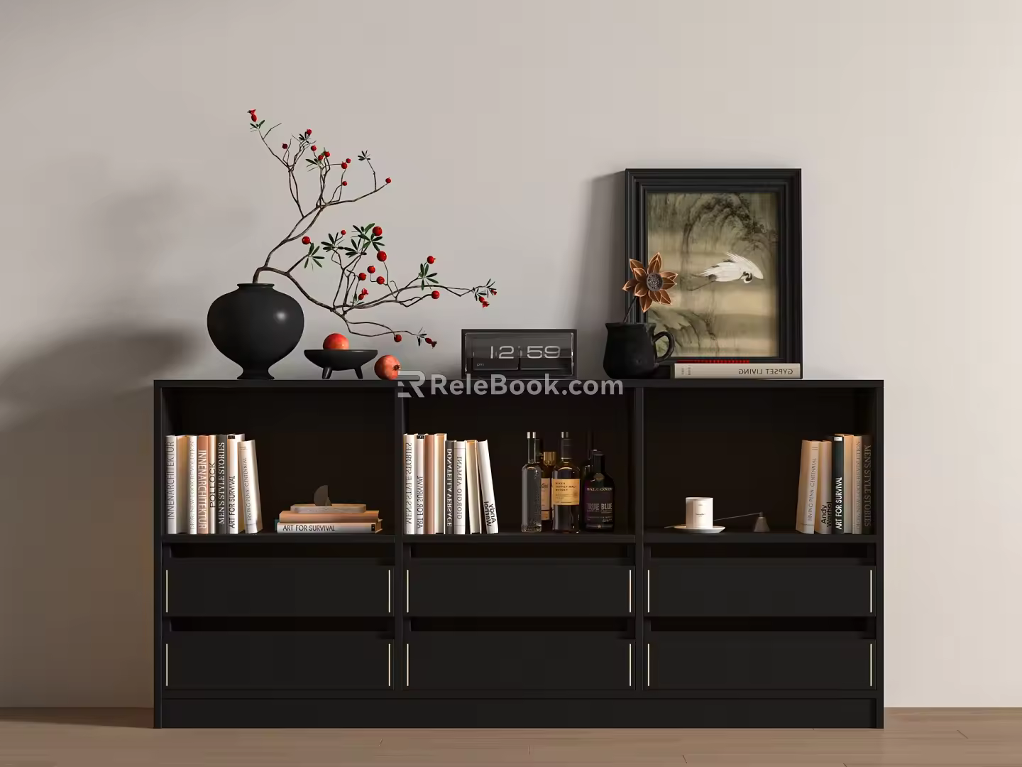 Modern Middle Style Bookcase 3d model