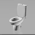 Modern White Ceramic Toilet With Sleek Design And Open Lid For Bathroom Use