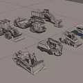 Bulldozer hook machine engineering vehicle 3d model