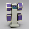 Industrial Equipment with White Main Body and Purple Square Modules Equipped with Digital Display Screen