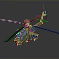 Detailed Military Attack Helicopter With Rotors Weapon Systems And Cockpit Design