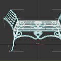 Outdoor Bench Featuring Metal Frame Wooden Slats And Decorative Scroll Design