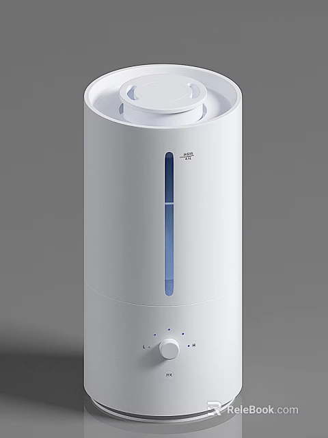 White Cylindrical Home Humidifier With Transparent Water Level Window And Sleek Design 3d model 