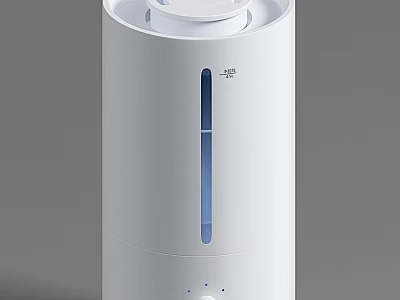 White Cylindrical Home Humidifier With Transparent Water Level Window And Sleek Design 3d model