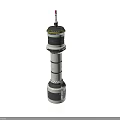 Detailed Tower Model With Multi Level Structure Black White Design And Red Top