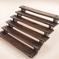 Wooden Staircase Steps With Sturdy Support Beams And Natural Rustic Design