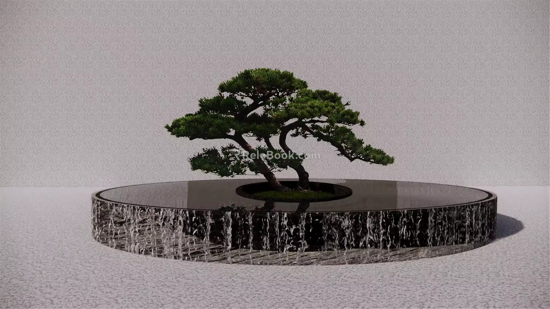 Modern Pine Waterscape Tree Pool Pohan Pine 3d model