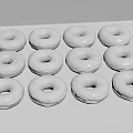 Assorted Donuts With Purple Black Glazes And Plain Varieties On 3d model