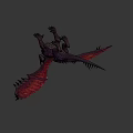 Fantasy Dragon Character With Purple Body Red Wings And Sharp Claws In Game
