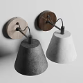 Modern Minimalist Wall Lamp With Wooden Base Metal Arm And Textured Light Gray Shade