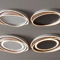 Modern Ring Shaped LED Ceiling Lights with Illuminated Design Mounted on Ceiling 3d model