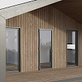 Modern Detached House Featuring Wooden Exterior Dark Roof And Large Windows