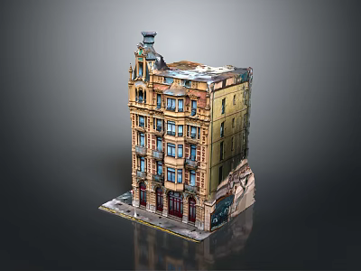 European Architecture Model With Intricate Facade Multiple Windows And Tower Detail 3d model