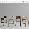 Various Modern Bar Stools With Wooden Frames Different Upholstered Seats And Stylish Designs