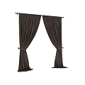 Luxurious Brown Velvet Curtains Draped Over White Framed Window In Interior With Paneled Walls