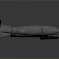 Green Military Aerial Bomb With Tail Fins Metallic Wing Structure And Nose Cone