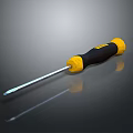 Professional Hardware Tool Screwdriver With Yellow And Black Handle And Metal Shaft