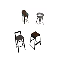 Modern Bar Stools In Various Styles With Wooden Seats And Metal Frames