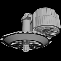 Heavy Duty Metal Hardware Tool Part With Sprocket Gear And Cylindrical Housing
