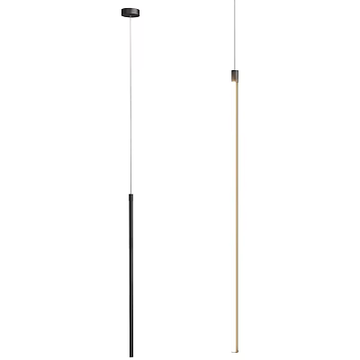 Modern Slim Design Pendant Light With Black And Gold Metal Rod For Home Interior Decoration 3d model