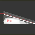 Modern Red Stairs Design With Transparent Railings And Metal Frame Structure