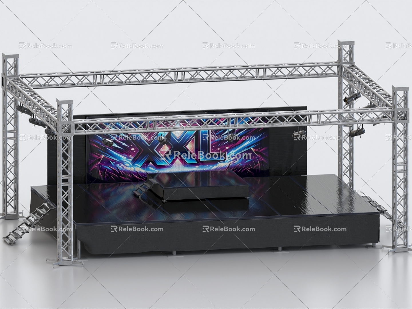 Stage Truss Stage Truss Steel Frame Stage Frame Frame Press Conference Concert Stage Lights Spotlights 3d model