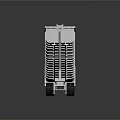 White Tilted Dump Semi Trailer With Multiple Wheels And Gray Cover 3d model
